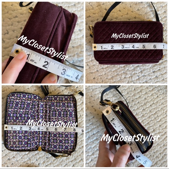 VERA BRADLEY All in one Crossbody Phone Bag Zipper Purse Rdif security! - Picture 5 of 7